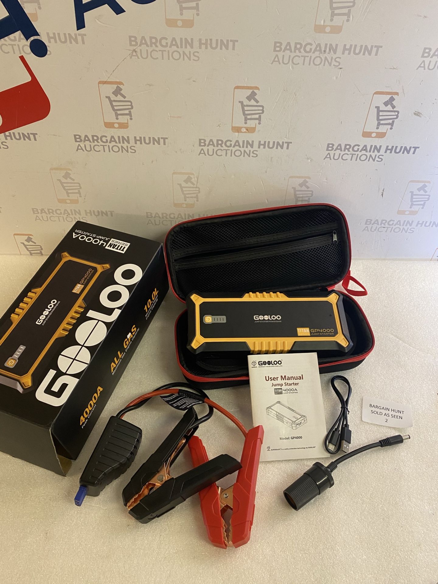 RRP £127.99 GOOLOO Portable Lithium Jump Starter 4000A, SuperSafe 12V Car Battery Booster