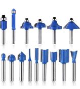 RRP £32 Set of 2 x Diwuji 15pcs Router Bits 1/4" Shank Tungsten Carbide Corner Edge Tool