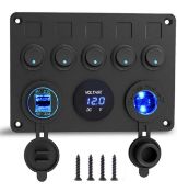 IP65 Waterproof 12V/24V Toggle Switch Panel, Set of 2 RRP £50