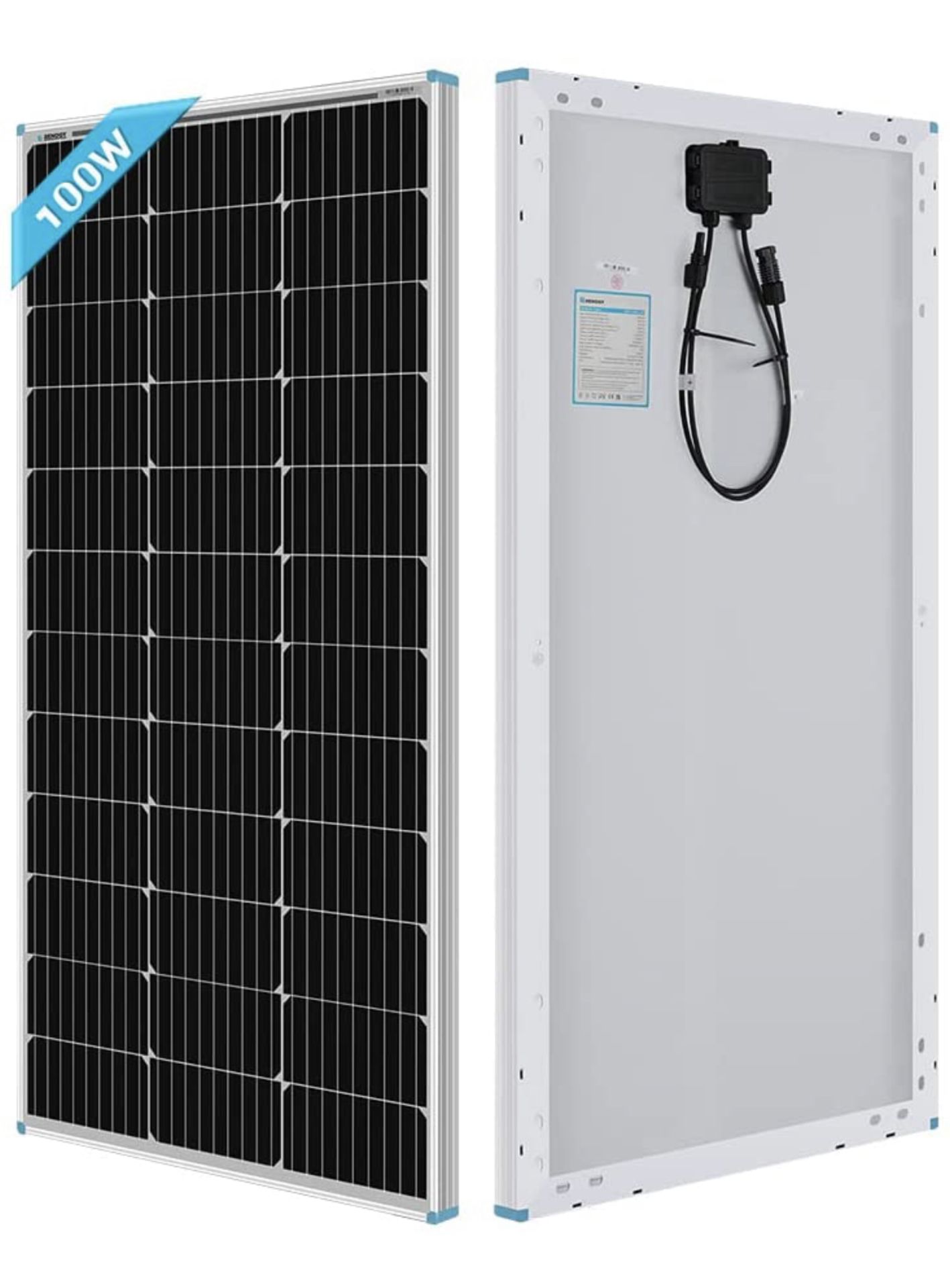 Renogy 100 Watt Solar Panel 12 Volt High Efficiency Monocrystalline Module RRP £82.99