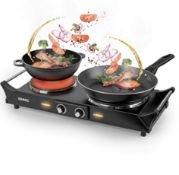 Duronic Hot Plate HP2BK Table-Top Cooking RRP £49.99