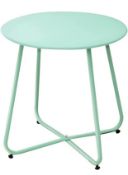 RRP £100 Set of 4 x Mano Round Coffee Table Nordic Style (2 x Red, 1 x Blue, 1 x Green)