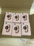 RRP £222 Set of 6 x QL-Smart Watch for Women Full Touch Screen Fitness Tracker