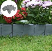 RRP £78 Set of 6 x Pukkr 5M Grey Stone Effect Lawn Edging