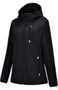 Reyshionwa Women's Softshell Jacket Waterproof Fleece Lined, XL RRP £79.99