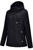 Reyshionwa Women's Softshell Jacket Waterproof Fleece Lined, XL RRP £79.99