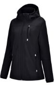 Reyshionwa Women's Softshell Jacket Waterproof Fleece Lined, XL RRP £79.99