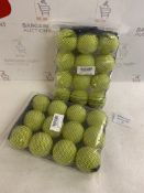 Tennis Ball Dog Toy Ball Sturdy Durable Tennis Ball with Mesh Carrying Bag, 2 Packs of 12