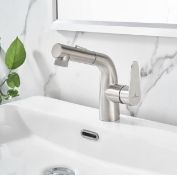 Plumbsys Basin Tap Bathroom Mixer Tap with Pull-Out Sprayer RRP £46.99