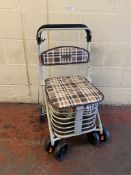 RRP £149 Rollators 4 Wheel Shopping Trolley Elderly Folding Mobility Aid with Padded Seat