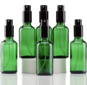 Yizhao 50ml 6 pack Green Glass Spray Bottle for Essential Oils