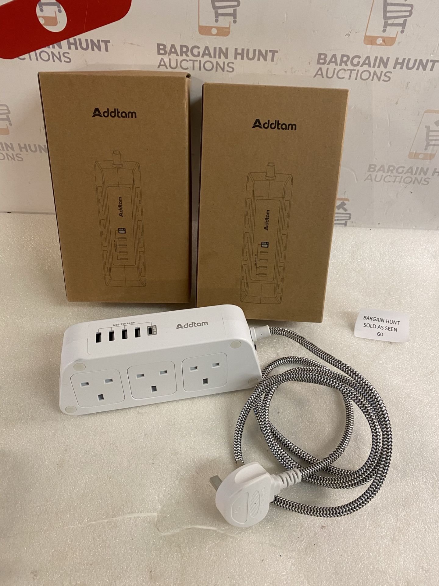 RRP £60 Set of 3 x Addtam Extension Lead with USB Slots, 6 Way Socket Outlets with 5 USB