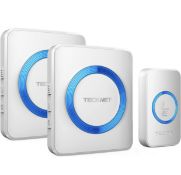 Tecknet Waterproof Wireless Dorbell, Twin Wall Plug-In, Set of 4 RRP £80