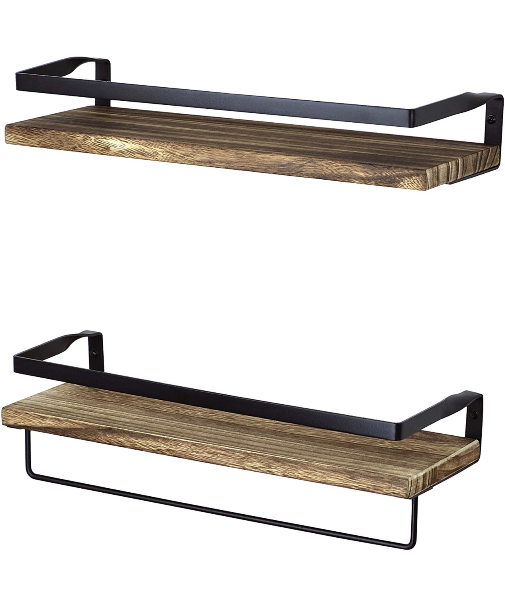 RRP £48 set of 2 x packs of 2 Peter's Goods Rustic Brown Floating Shelves