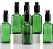 Yizhao 50ml 6 pack Green Glass Spray Bottle for Essential Oils