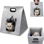 RRP £210 Set of 14 x Cat Cave Beds 3 in 1 Felt Pet Carrier Handbag, RRP £15 Each