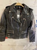 Aviatrix Ladies Genuine Real Leather Slim Fit Biker Jacket, M RRP £89.99