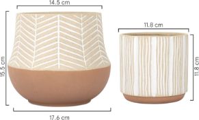 LA JOJIE MUSE Ceramic Planter Set for Indoor, Tabletop Plant Pots, Set of 4 (2packs of 2)