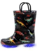 Kids Wellies Light Up Waterproof Boots, 7 UK Set of 5 RRP £90