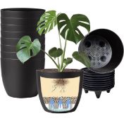 RRP £96 Set of 6 x Mohena 6-Inch Black 10-piece Pots