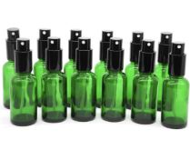 RRP £105 Set of 3 x Yizhao 30ml Green Glass Spray Bottles for Essential Oils 18-Pieces