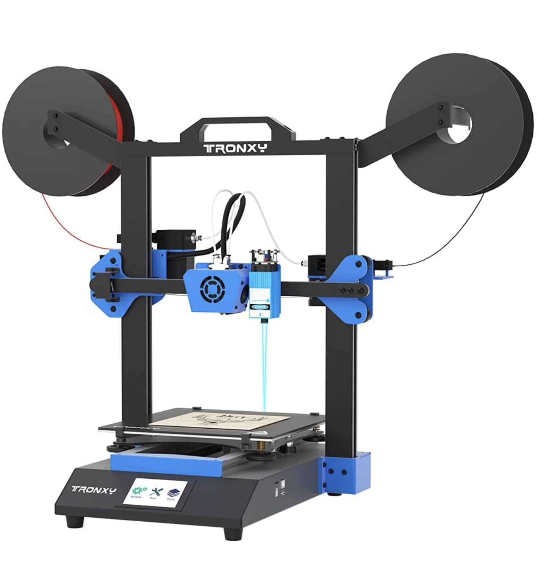 RRP £359 Tronxy XY-3 SE Dual Colour 3D Printer with Dual Extruder & Laser Engraving