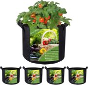 RRP £120 Set of 8 x 10Gallon Plant Grow Bags with Handles, Aeration Smart Fabric Pots