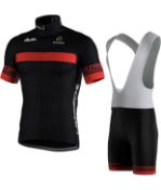 RRP £90 Set of 3 x LairschDan Mens Cycling Suits Summer Short Sleeve Bike Clothing Kit, XXL