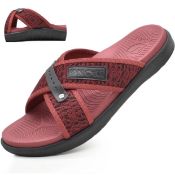 RRP £216 Set of 8 x Oncai Mens Orthotic Cross Slide Sandals Comfort Slippers, 9 UK RRP £27 Each