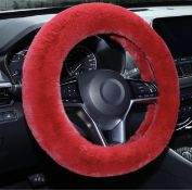 Furry Steering Wheel Cover Fur Soft Wheel Protector, Set of 6 RRP £72