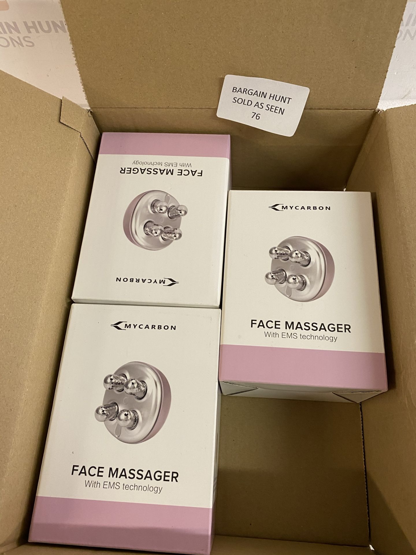 RRP £150 Set of 3 x MYCARBON Face Massager Rollers EMS Facial Toning Wrinkle Remover, Anti-Aging
