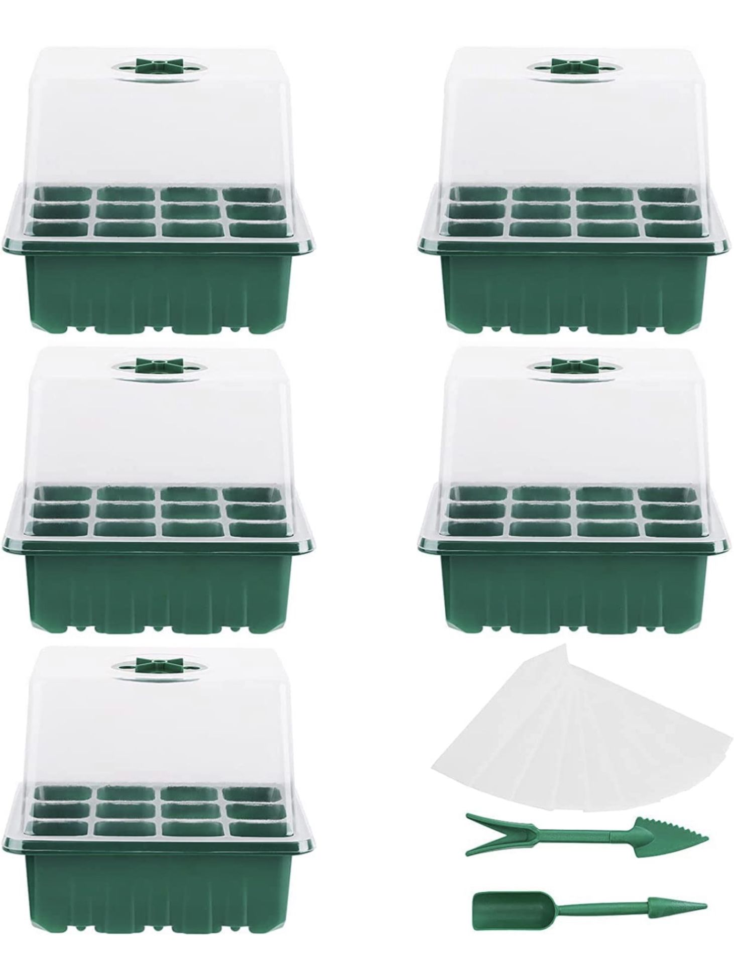 Set of 6 x Danolt 5-Pack 60 Cells Seed Trays Plant Germination Trays