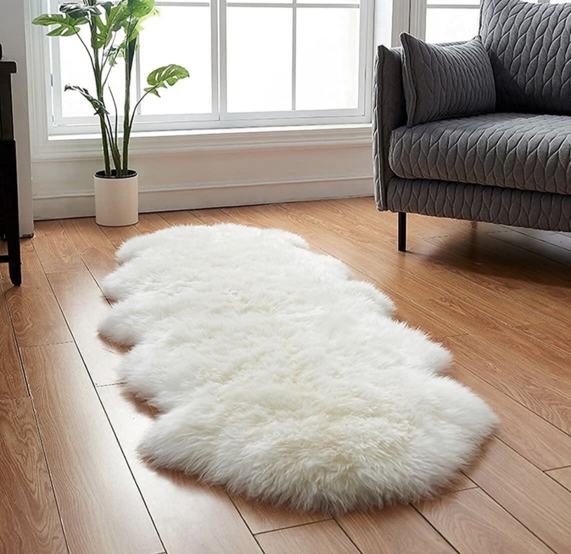 HLZDH Faux Fur Soft Fluffy Sheepskin Area Rug 60 x 160 cm