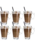 Fusion 6 Latte Glasses with Latte Spoons