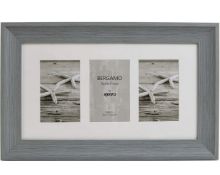 RRP £50 Set of 3 x Kenro Bergamo Rustic Grey Wood Effect Triple Aperture Photo Frame