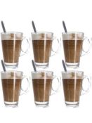 Fusion 6 Latte Glasses with Latte Spoons