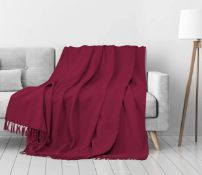 EHC Waffle Cotton Woven Large Sofa Throw 178 x 254 cm