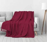 EHC Waffle Cotton Woven Large Sofa Throw 178 x 254 cm