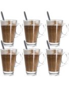 Fusion 6 Latte Glasses with Latte Spoons