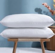 RRP £64.99 Umi Pack of 2 White Goose Feather Pillows with 100% Cotton Fabric