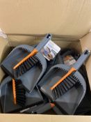 Casabella Dustpan and Brush Set, Orange and Graphite, Set of 8 RRP £80