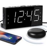 Mesqool Loud Alarm Clock with Bed Shaker, Set of 3 RRP £75