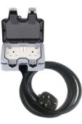 RRP £67.99WMLBK Double Weatherproof Outdoor Switched Power Socket 25M Extension Cable