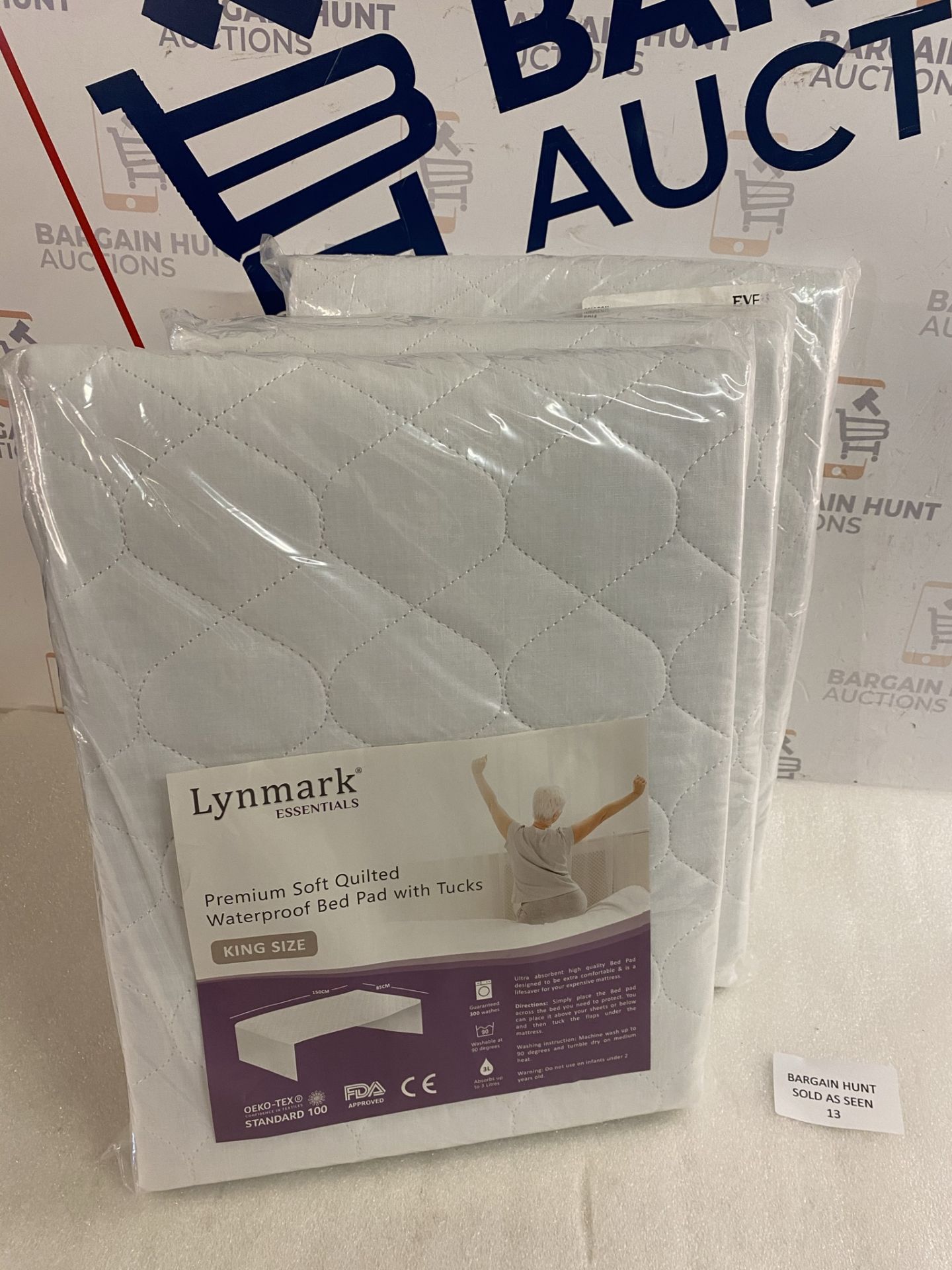 RRP £60 Set of 3 x Lynmark Premium Soft Quilted Waterproof Bed Pad with Tucks, King Size