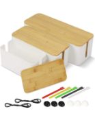 RRP £46 Set of 2 x 3-Pack Cable Management Box Wire Organizer