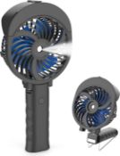 RRP £48 Set of 2 x HandFan Portable Misting Fan with 55ml Water Tank, Rechargeable