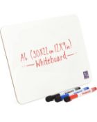 Double Sided White Board with 3 Pens 22 x 30 cm, Set of 14 RRP £112