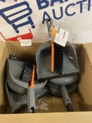 Casabella Dustpan and Brush Set, Orange and Graphite, Set of 6