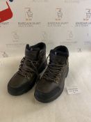 Mens Faux Leather D ring Lace Up Combat Boots Grip Sole, UK 8