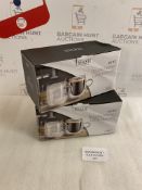 Essen Double Layer Glass Coffee Mugs, 2 Packs of 2